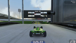 A player playing the track D02-Race in TrackMania Nations Forever